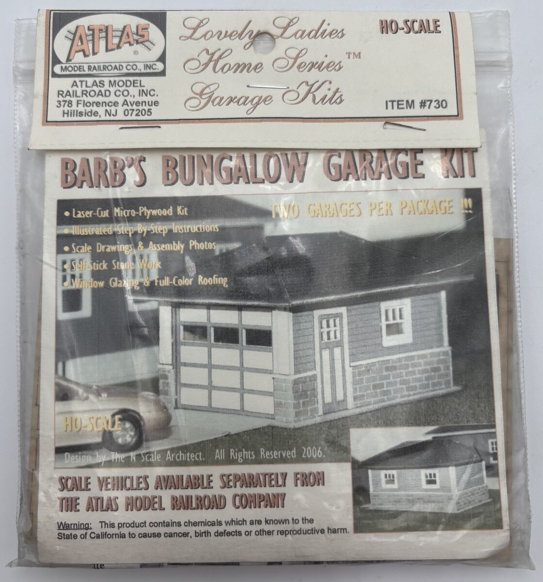 Atlas 730 HO Barb's Bungalow Wooden Garage Kit (2)