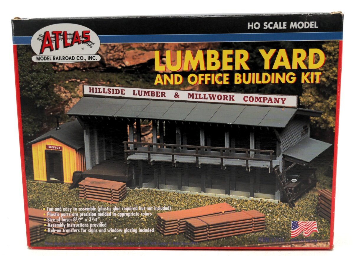 Atlas 0750 HO Scale Lumber Yard & Office Building Kit