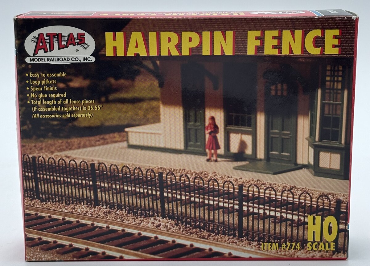 Atlas 0774 HO Scale Hairpin Style Fence Plastic Kit