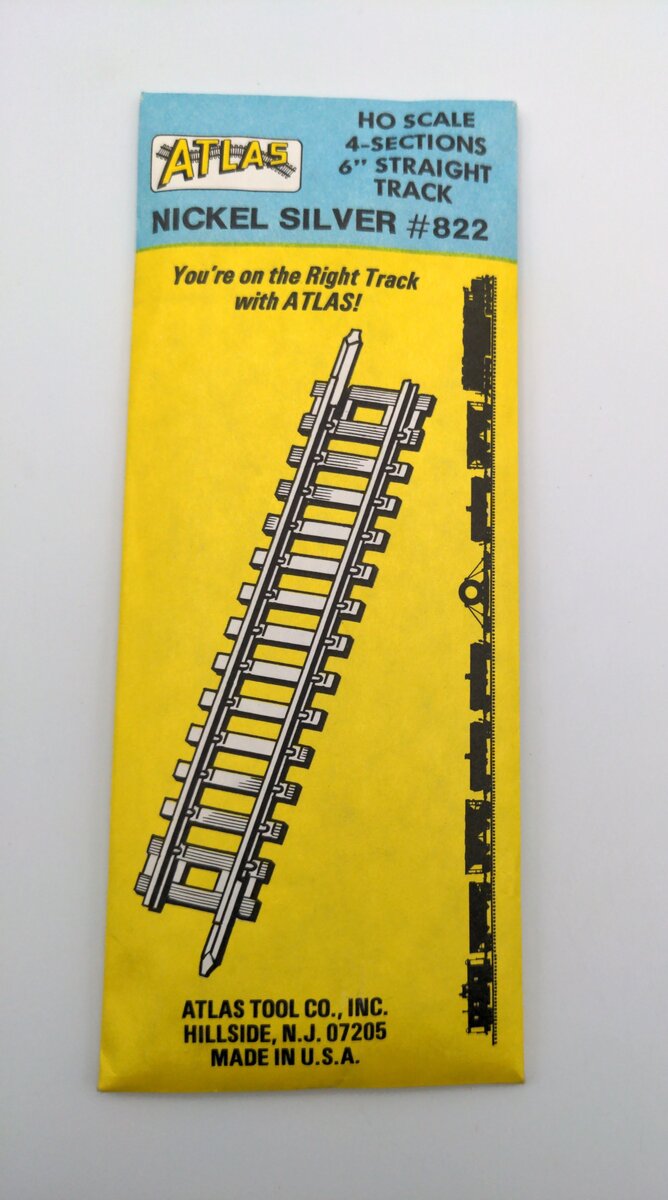Atlas 0822 HO Code 100 Nickel Silver 6" Straight Snap Track (Pack of 4)