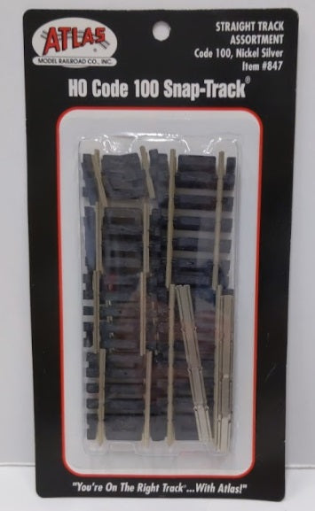 Atlas 0847 HO Code 100 Nickel Silver Straight Snap-Track Assortment