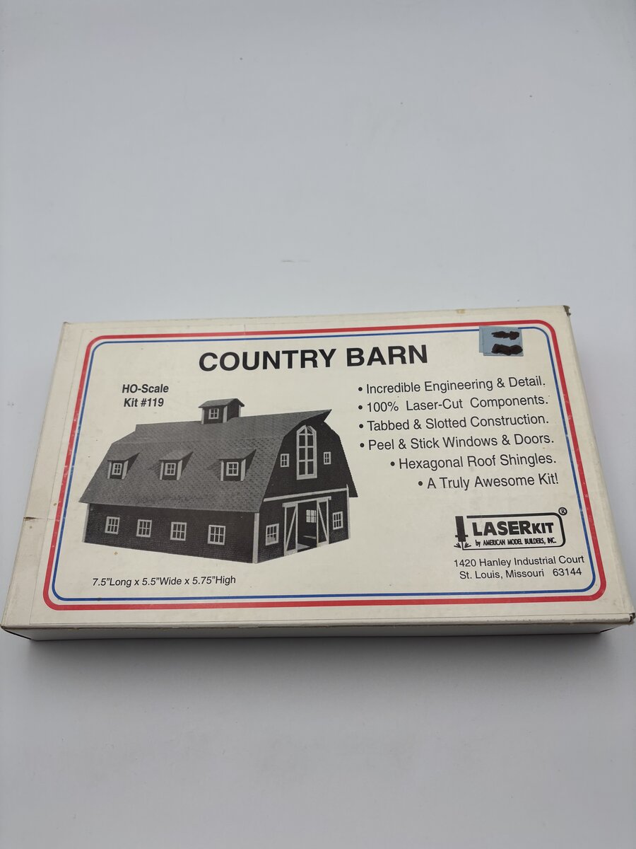 American Model Builders 119 HO Country Barn Laser Art Building Kit