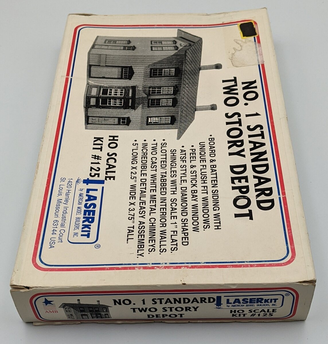 American Model Builders 125 HO Scale Laser Art Santa Fe 2-Story Depot # 1 Kit