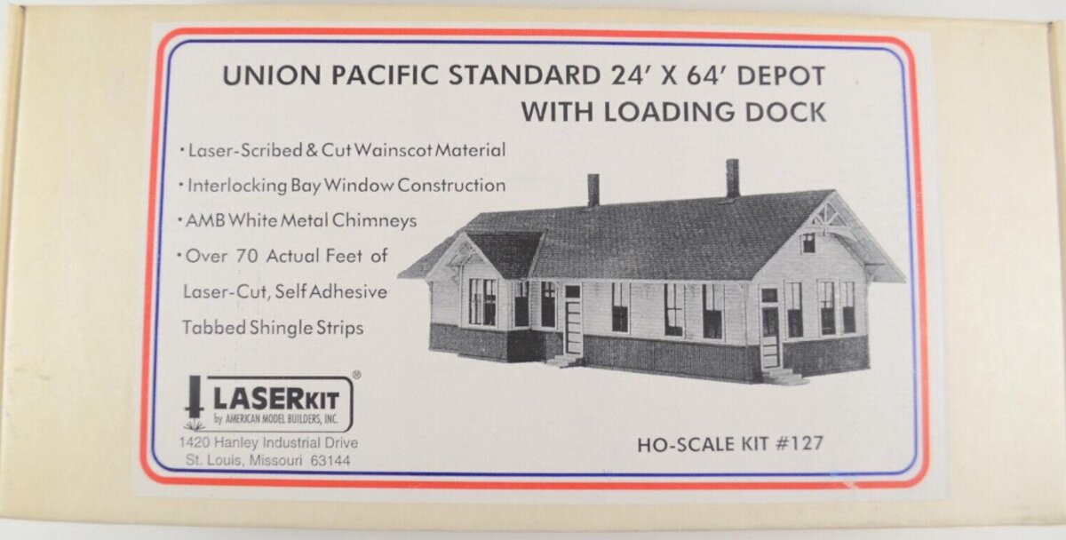 American Model Builders 127 HO UP Standard 24'X64' Depot W/Dock Laser Art Kit