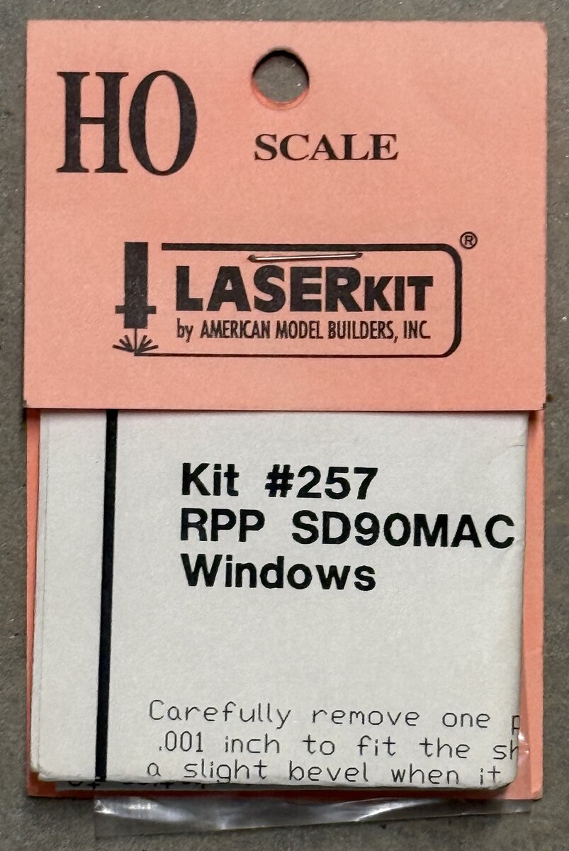 American Model Builders 257 HO Pre-Masked Laser-Cut Acrylic Glazing Window Sets