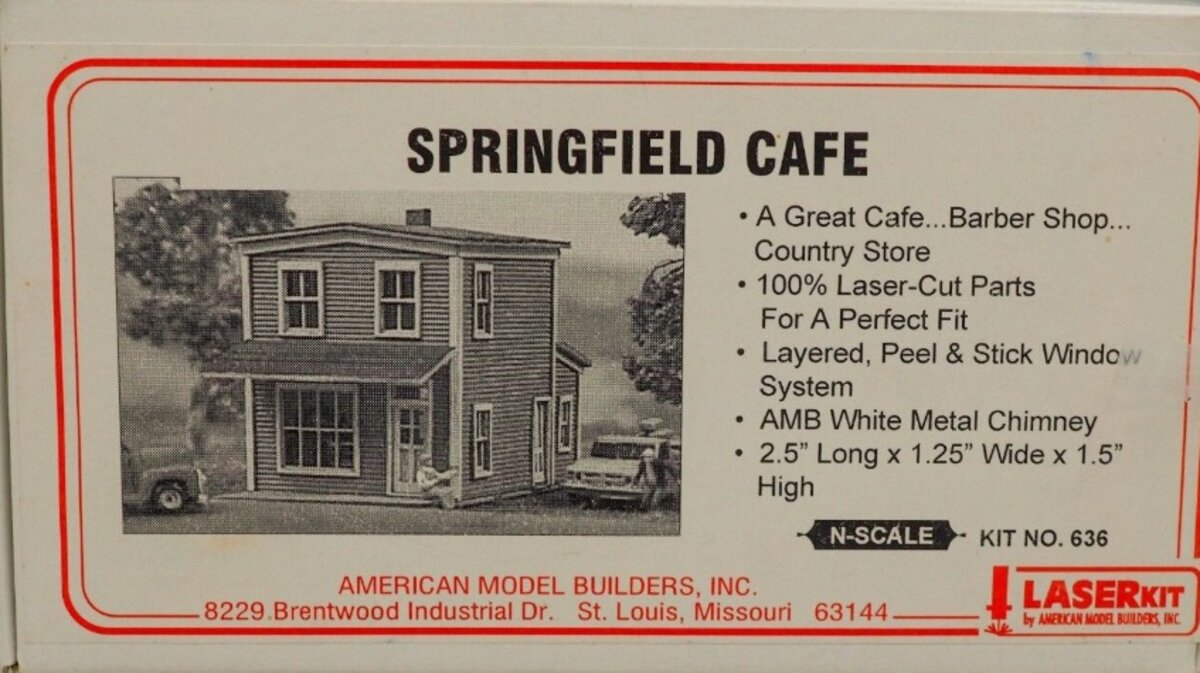 American Model Builders 636 N Scale Laser Art Springfield Cafe Laser Kit