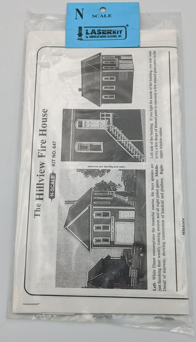 American Model Builders 647 Laser Art Hillview Volunteer Fire Co. N Scale Kit