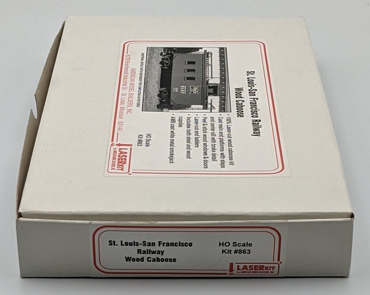 American Model Builders 863 Laser Art SLSF Wood Caboose HO Scale Kit