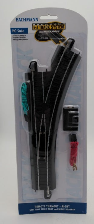 Bachmann 44462 HO Steel Alloy E-Z Track Right-Hand Remote Switch Turnout