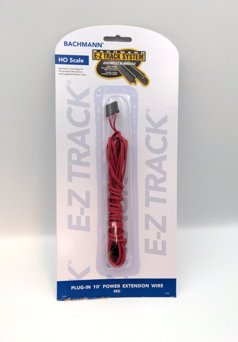 Bachmann 44498 HO Scale Red Plug-In 10'' E-Z Track Power Terminal Extension Wire