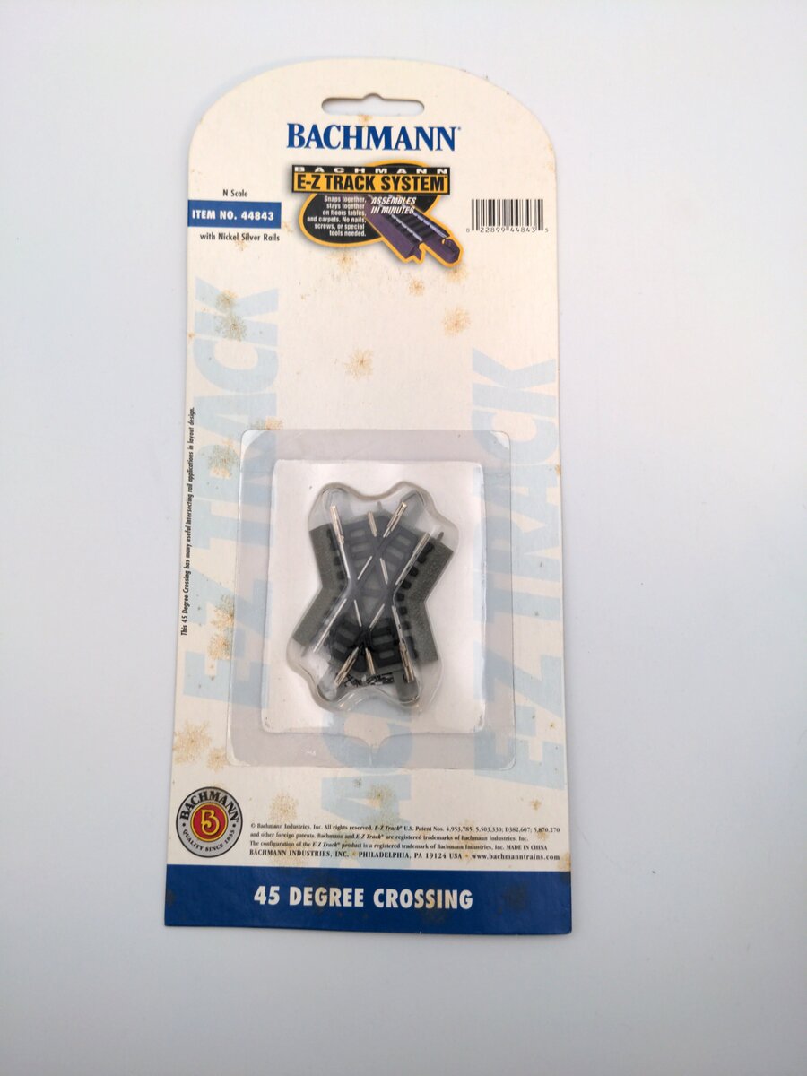 Bachmann 44843 N Nickel Silver 45 Degree E-Z Track Crossing