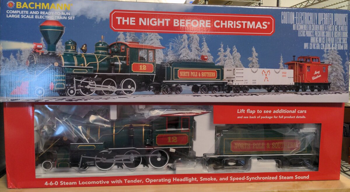 Bachmann 90037 Night Before Christmas G Gauge Steam Starter Train Set