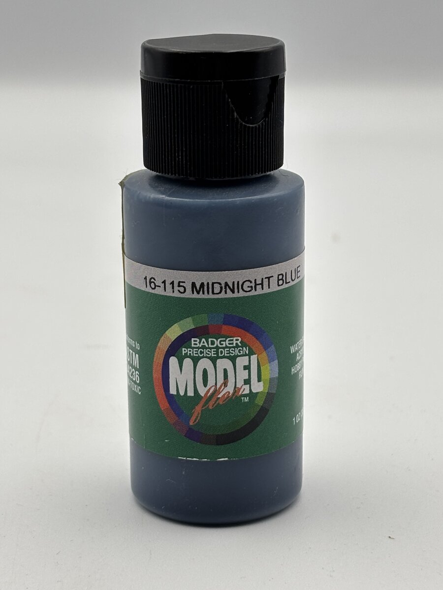 Badger 16-115 Midnight Blue Modelflex Automotive Acrylic Paint - 1 oz. Bottle