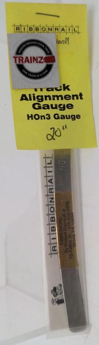 Ribbonrail 20 HOn3 Scale Track Alignment Gauge 20" Radius