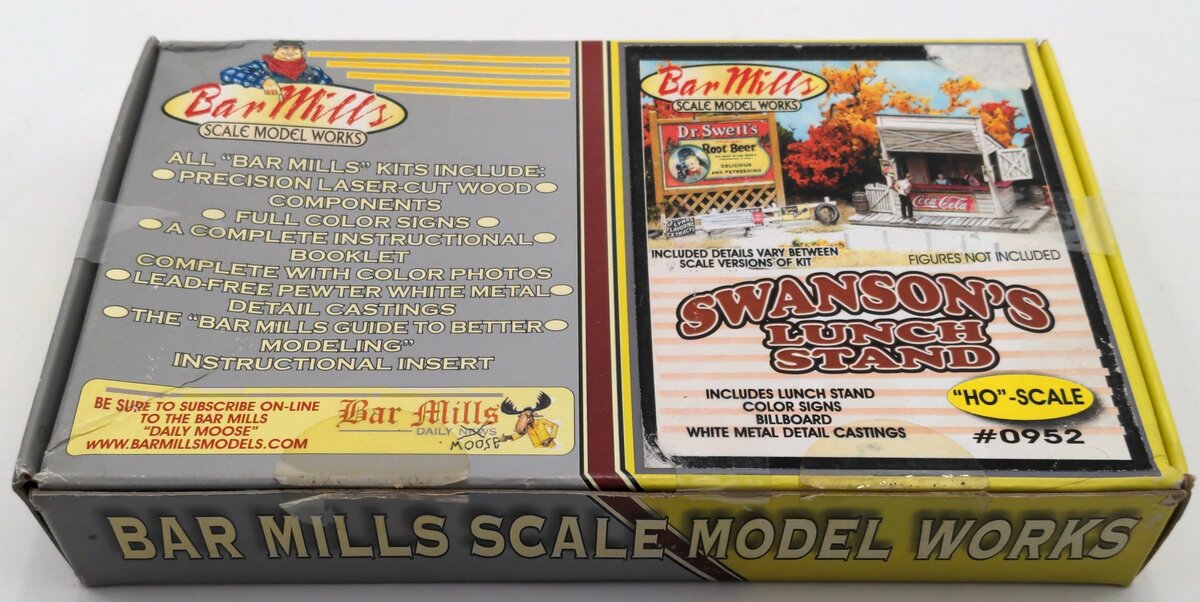 Bar Mills 0952 HO Swanson's Lunch Stand With Billboard Laser Cut Wood Build Kit