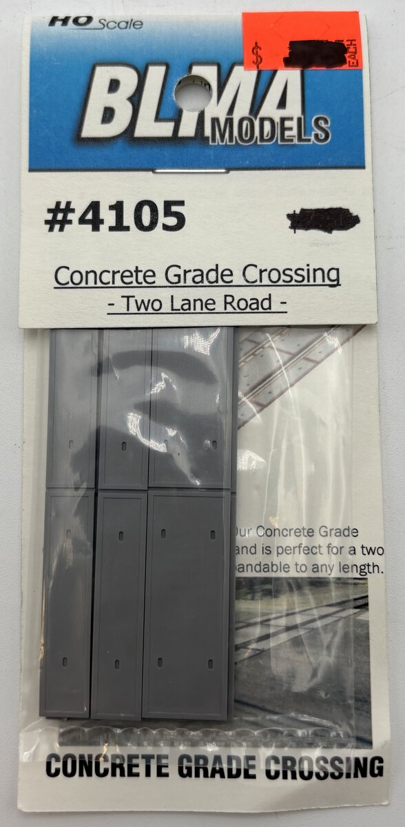 BLMA Models 4105 HO Scale Concrete Grade Crossing Two-Lane Road Kit
