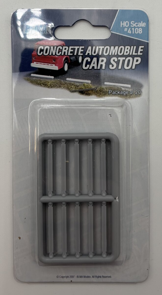 BLMA Models 4108 HO Scale Concrete Car Parking Stops (Pack of 20)