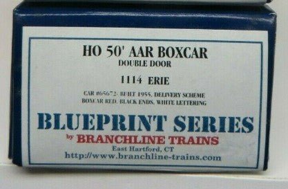 Branchline 1114 HO Scale Erie 50'' AAR Boxcar Double Door Kit #65672