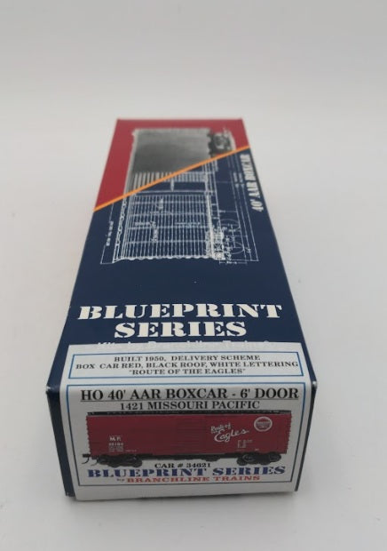Branchline 1421 HO Scale 40' AAR Boxcar 6' Door Missouri Pacific Kit