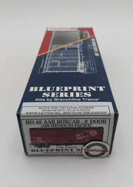 Branchline 1509 HO Scale Missouri Pacific 40' AAR Boxcar 8' Door # 36125 Kit