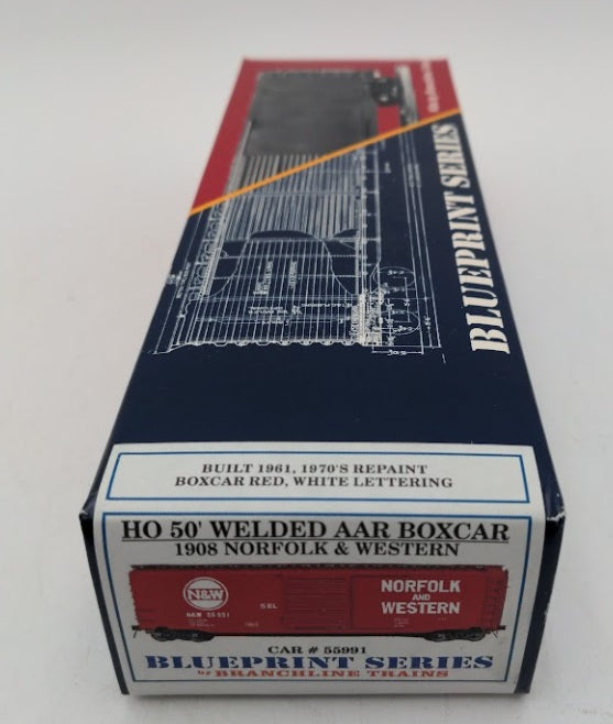 Branchline 55991 HO Blue Print Series 50' Welded AAR Boxcar Norfolk&Western Kit