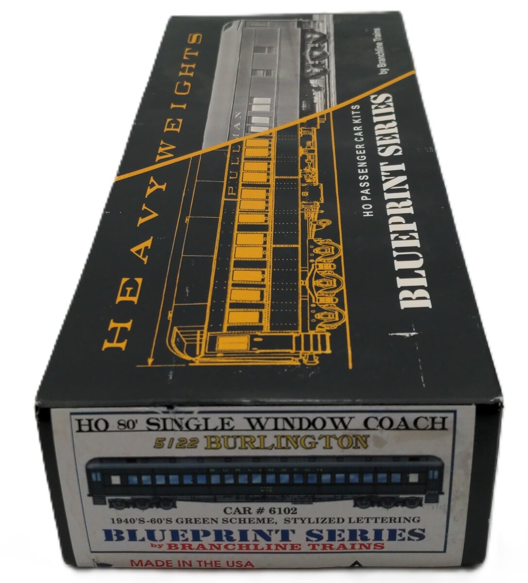 Branchline 5122 HO 80's Single Window Coach CB&Q Green Kit