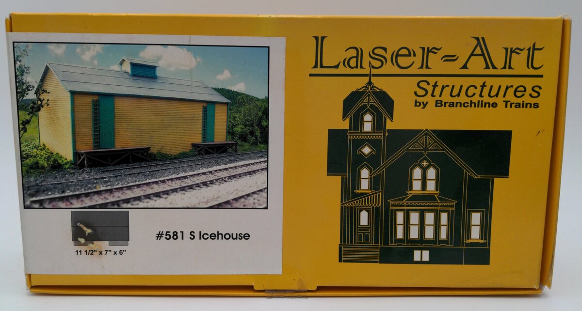 Branchline Trains 581 S Scale Laser Art Trackside Structures Ice House Kit