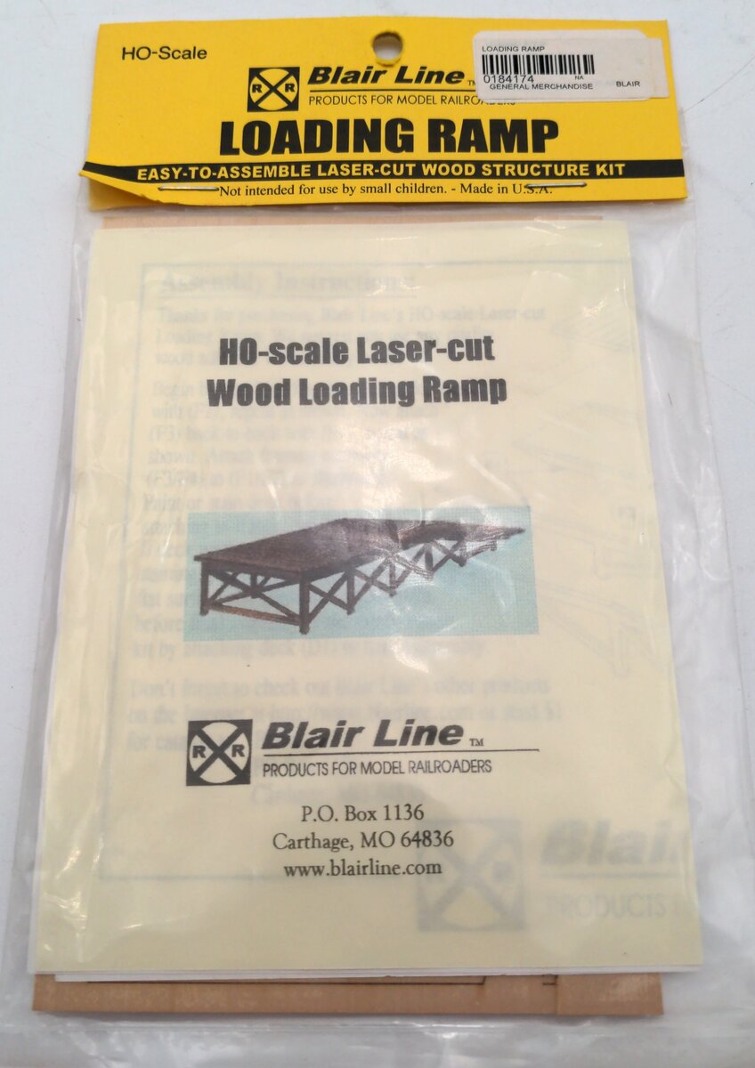 Blair Line 174 HO Wooden Loading Ramp Laser-Cut Building Kit