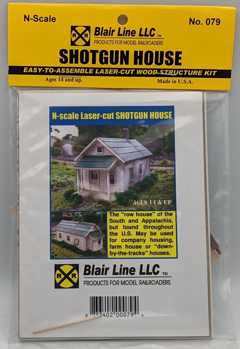 Blair Line 079 N Shotgun House Laser-Cut Building Kit