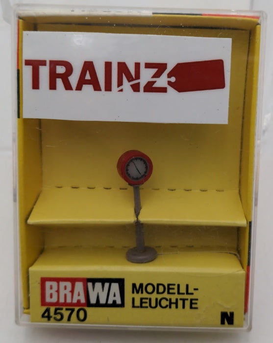 Brawa 4570 N Scale 1-1/8" Red Frame Illuminated Platform Clock