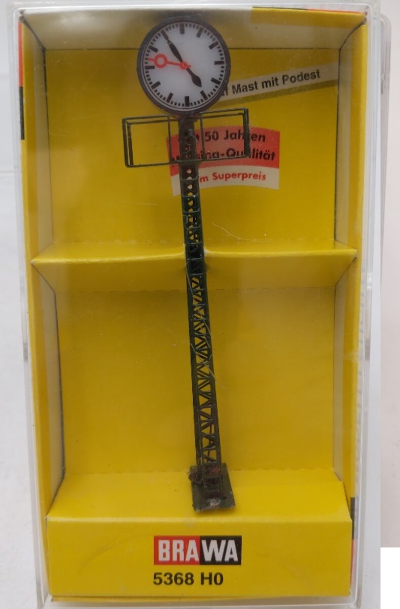 Brawa 5368 HO Illuminated Station Clock on Lattice Mast