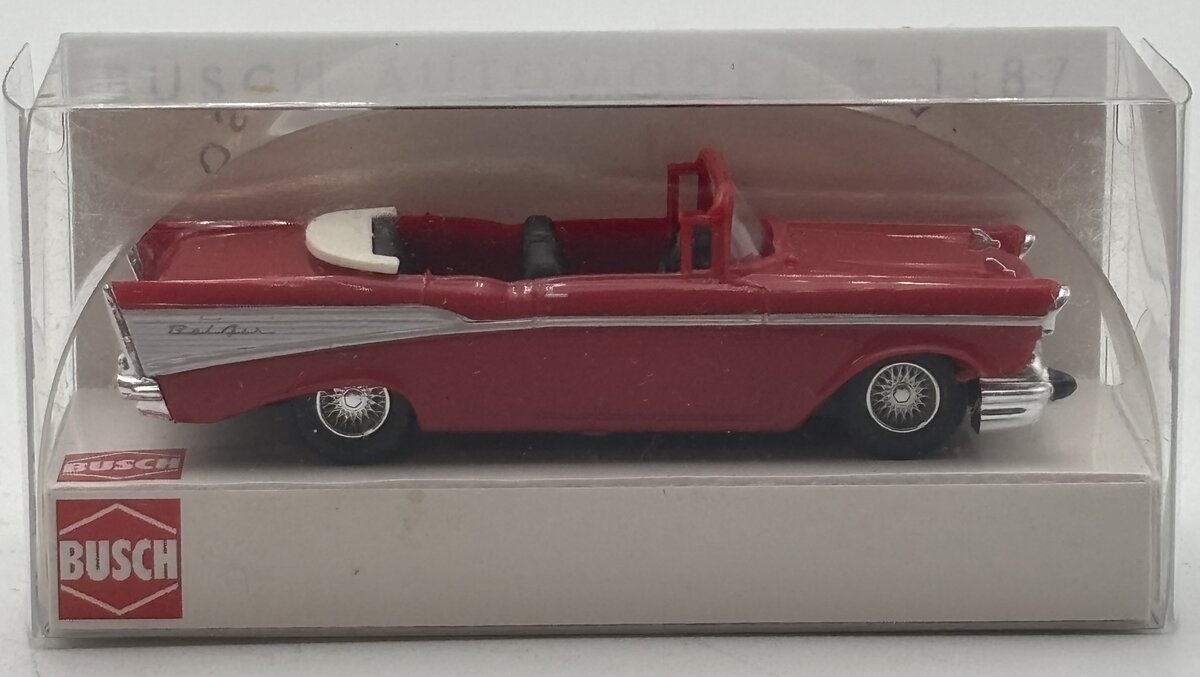 Busch 45007 HO 1957 Red Chevrolet Bel Air Cabrio Convertible