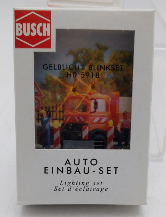 Busch 5918 HO Scale Flashing Lights Beacons Amber Construction (Set of 2)