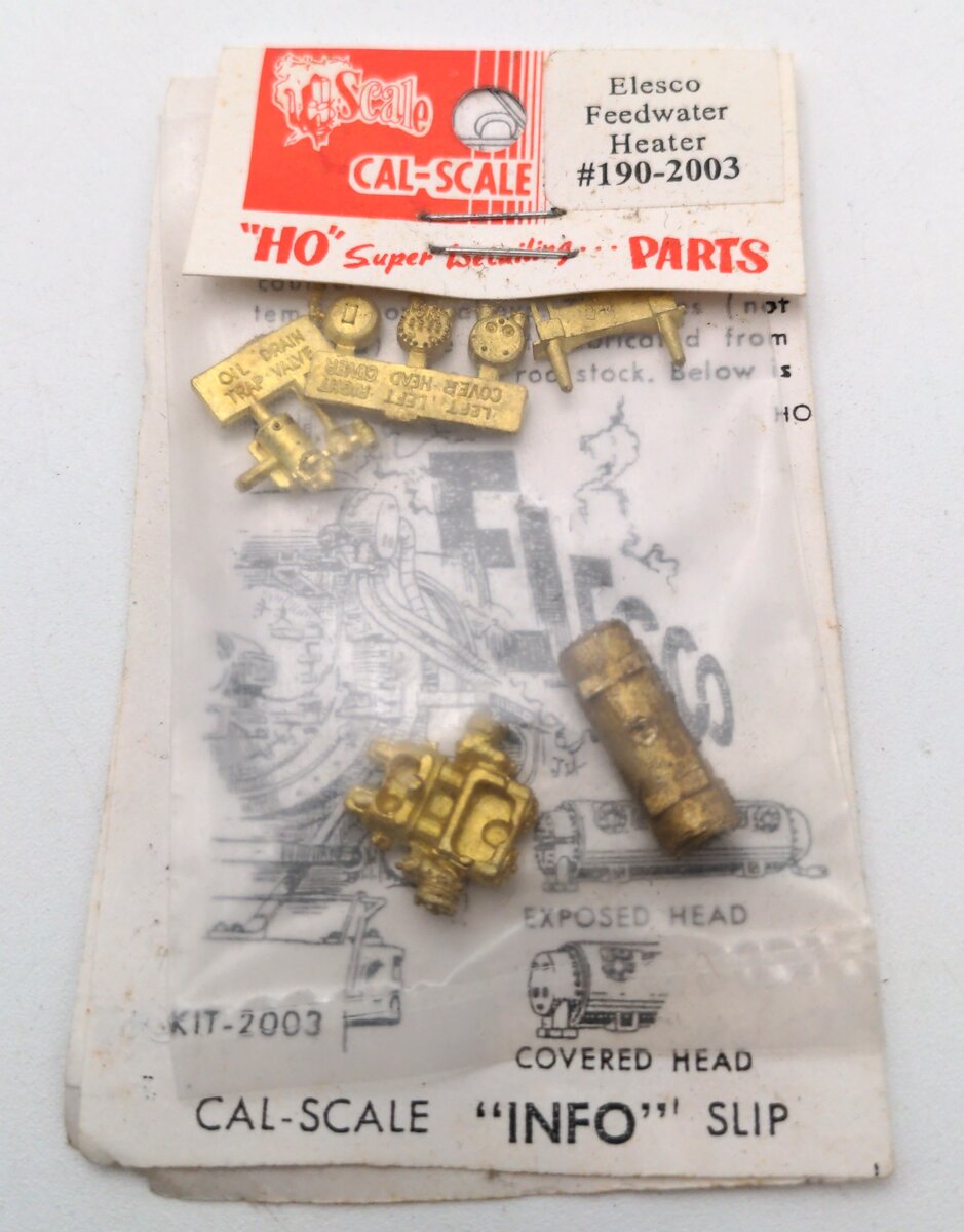 Cal Scale 190-2003 HO Elesco Steam Loco Feedwater Heater w/Exposed/Covered Head