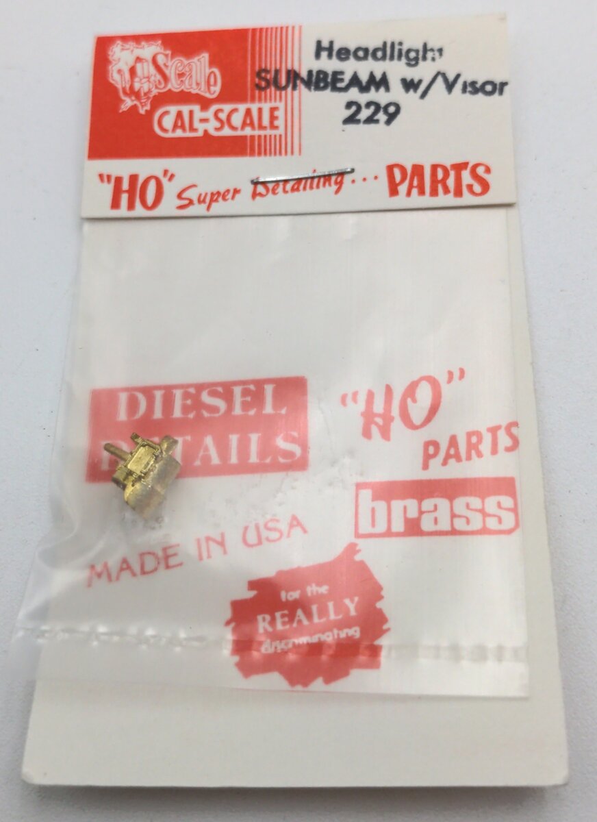 Cal Scale 190-229 HO Steam Loco Headlight (Brass Castings) Sunbeam w/Visor