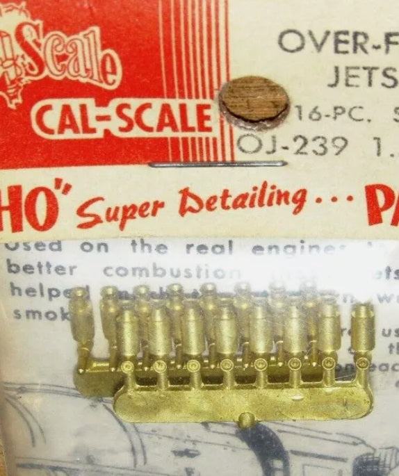 Cal Scale 190-239 HO Steam Loco Overfire Jets (Set of 16 Brass Castings)