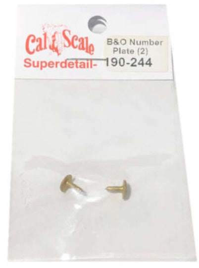 Cal Scale 190-244 HO B&O Dome Steam Loco Smokebox Front Number Plate (Pack of 2)
