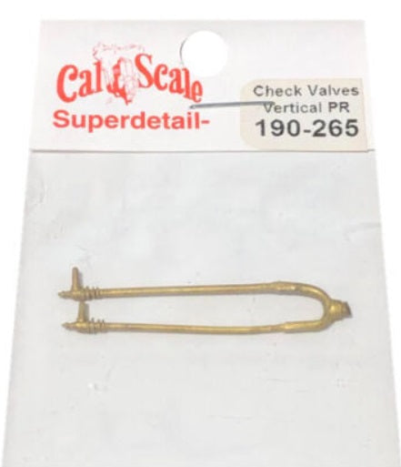 Cal Scale 190-265 HO Scale Check Valves Vertical Brass