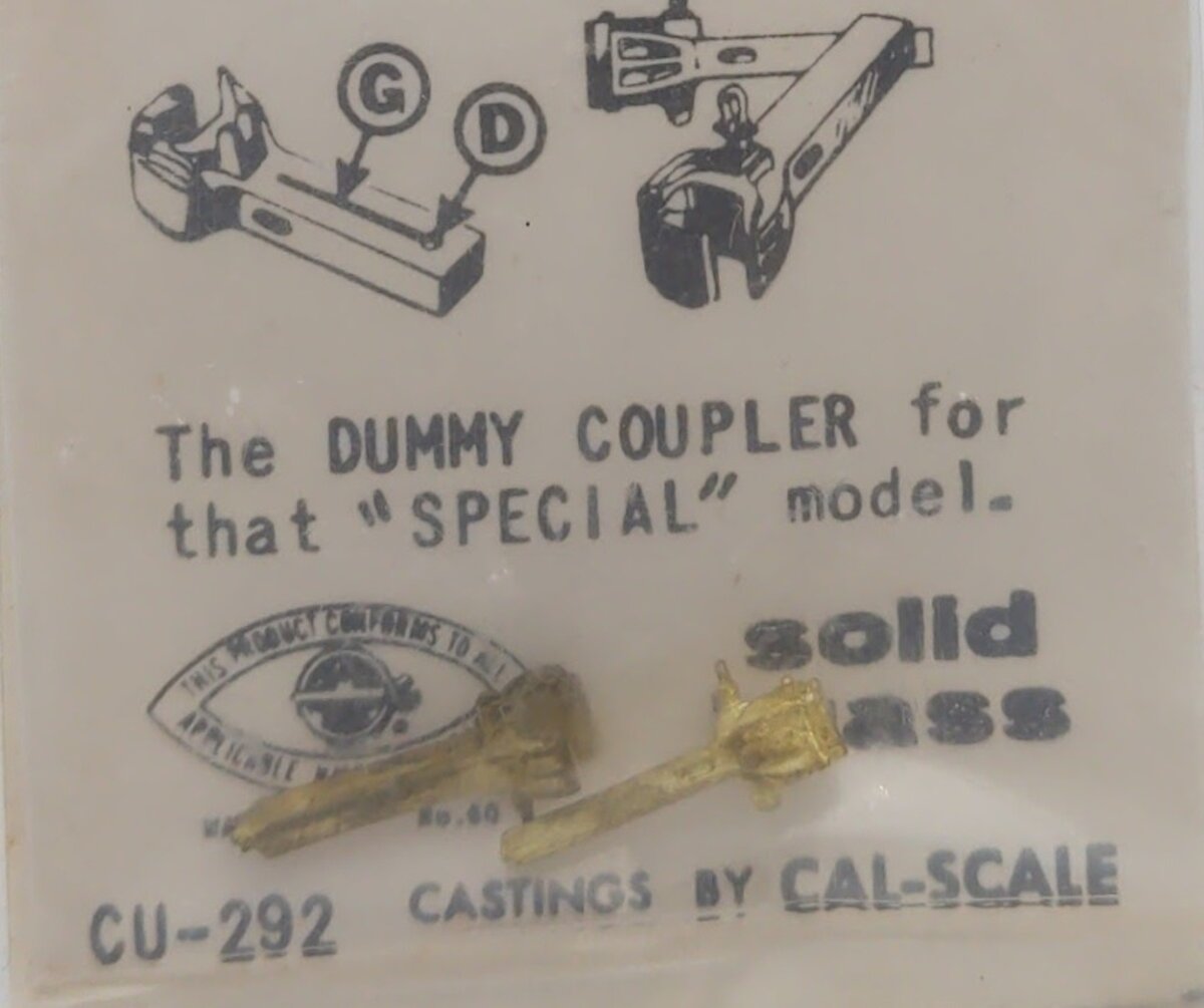 Cal Scale 190-292 HO Scale Dummy Knuckle Couplers Standard Brass (Pack of 2)