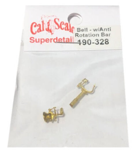 Cal Scale 190-328 HO Steam Engine Air Ringer Brass Casting Bell with Bracket