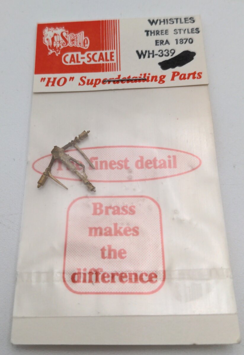 Cal Scale 190-339 HO Whistles Three Styles Era 1870 Brass Casting Assorted