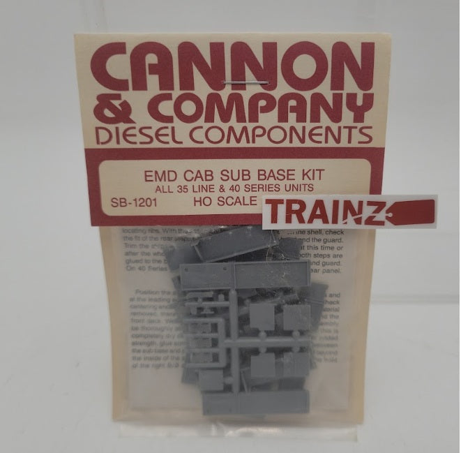 Cannon 1201 HO Scale EMD All GP35 Line/GP40 Series Cab Sub Base Kit (Pack of 2)