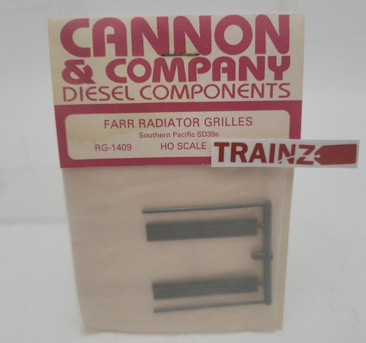 Cannon 1409 HO Scale Farr Type for SP EMD SD39s Radiator Grilles (Pack of 2)