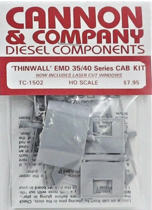Cannon 1502 HO 'Thinwall' EMD 35/40 Series Cab Kit