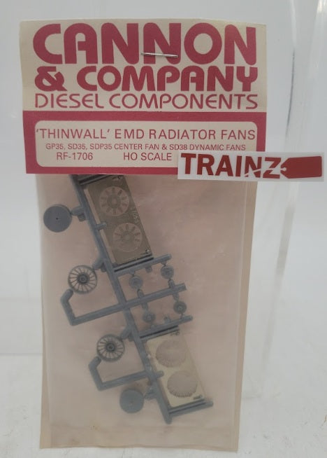 Cannon 1706 HO Scale Thinwall EMD 36" Radiator Fans (Pack of 2)