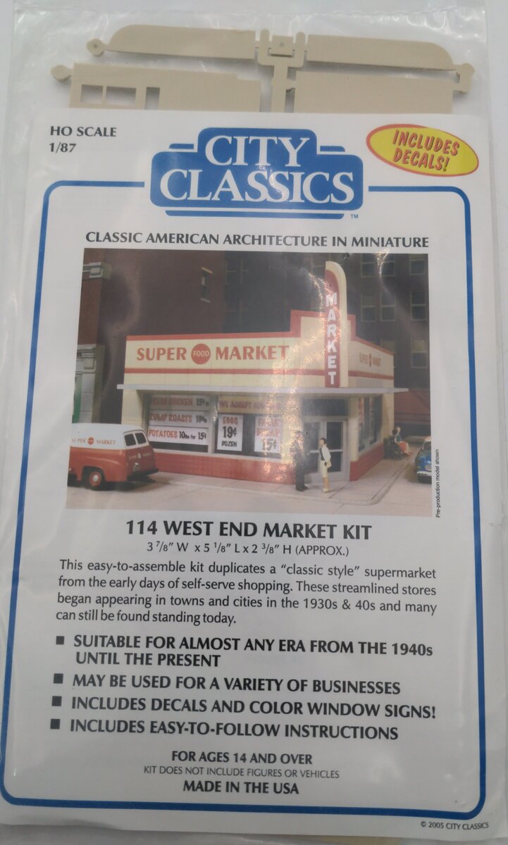City Classics 114 HO Scale West End Market 3-7/8