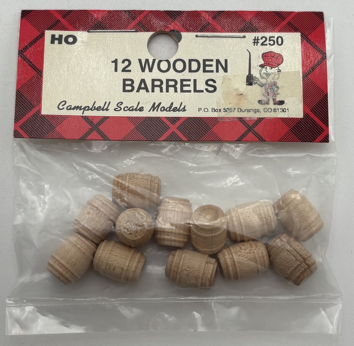Campbell Scale Models 250 Wood Barrels (Pack of 12)