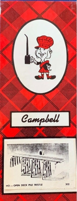 Campbell Scale Models 302 HO 50' Open Deck Pile Trestle Kit