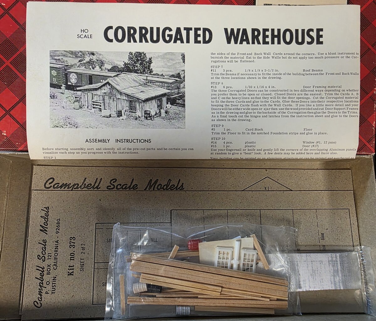 Campbell Scale Models 373 HO Corrugated Warehouse Building Kit