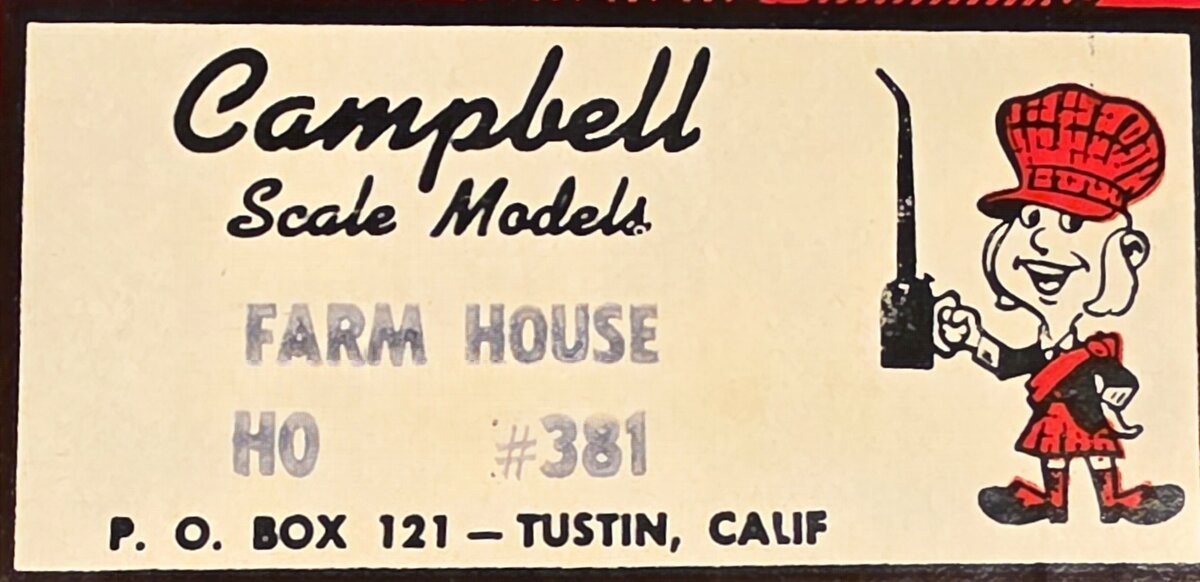 Campbell Scale Models 381-795 HO Scale Farm House Building Kit